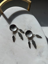 Load image into Gallery viewer, Vintage Sterling Silver Concho Feather Earrings
