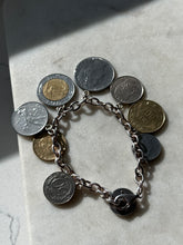 Load image into Gallery viewer, Vintage Milor Italy Sterling Silver Coin Bracelet 7.75”
