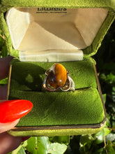 Load image into Gallery viewer, Tigers Eye Sterling Silver Ring Size 7.75
