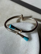 Load image into Gallery viewer, Vintage Sterling Silver Turquoise Bangle Bracelet
