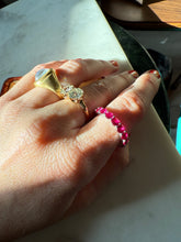 Load image into Gallery viewer, Synthetic Ruby Sterling Silver Infinity Band Ring Size 8.5
