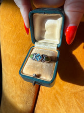 Load image into Gallery viewer, Blue Topaz &amp; Gaspeite Sterling Silver Ring Size 7.5
