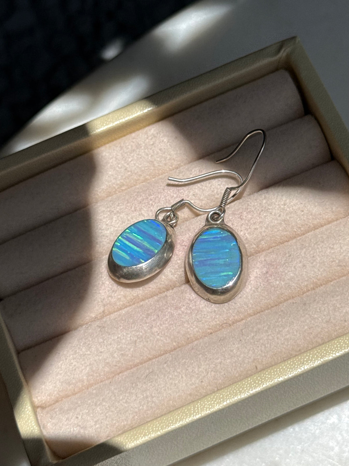 Sterling Silver Opal Earrings