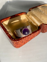 Load image into Gallery viewer, Amethyst Cabochon Vintage Sterling Silver Ring
