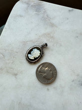 Load image into Gallery viewer, Black Onyx &amp; Mother of Pearl Sterling Silver Cameo Pendant
