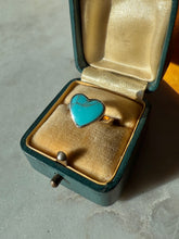 Load image into Gallery viewer, Turquoise Sterling Silver Heart Ring Size 6.25
