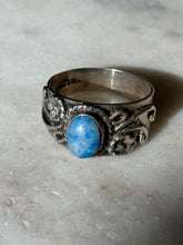 Load image into Gallery viewer, Sodalite Vintage Sterling Silver Ring Size 8.5
