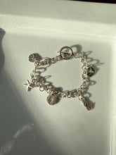 Load image into Gallery viewer, Starfish Sand Dollar Sterling Silver Charm Bracelet 7.75”
