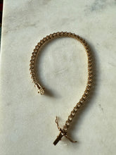 Load image into Gallery viewer, Gold Vermeil CZ Tennis Bracelet 7.75”
