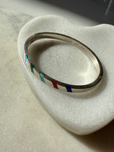 Load image into Gallery viewer, Mexico Multistone Inlay Sterling Bangle
