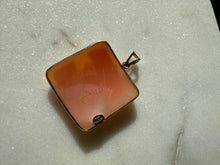Load image into Gallery viewer, Italian Carved Cameo 14k Gold Square Pendant
