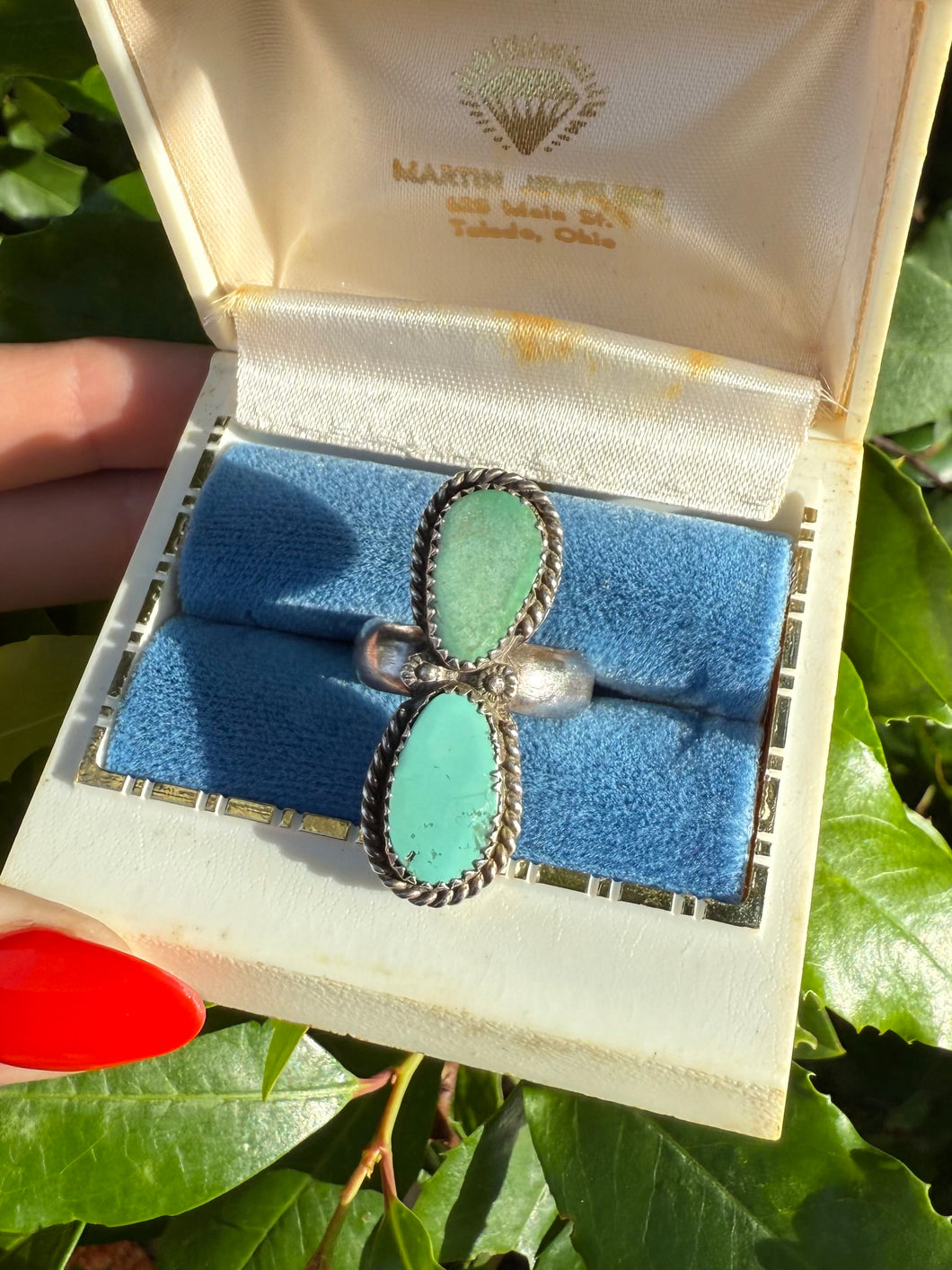 Turquoise Sterling Silver Ring Size 6.75