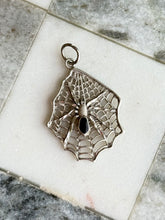 Load image into Gallery viewer, Black Onyx Spider Web Pendant Sterling Silver
