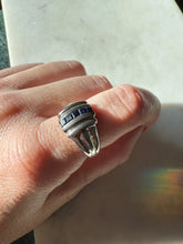 Load image into Gallery viewer, Natural Blue Sapphire Sterling Silver Ring Size 8.25
