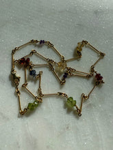 Load image into Gallery viewer, Multistone 14k Yellow Gold Station Necklace 17.25”

