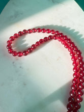 Load image into Gallery viewer, Sterling Silver Maroon Bead Necklace 18”
