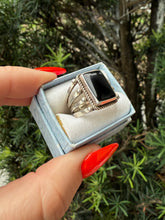 Load image into Gallery viewer, Black Onyx Sterling Silver Ring Size 7.5
