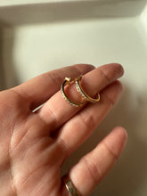 Load image into Gallery viewer, Natural Diamond 14k Yellow Gold Half Hoops
