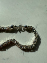 Load image into Gallery viewer, Solid Byzantine Link Sterling Silver Bracelet 8”
