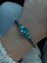 Load image into Gallery viewer, Blue Topaz Sterling Silver Bangle Bracelet
