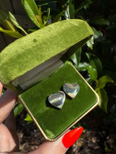 Load image into Gallery viewer, Abalone Shell Sterling Silver Push Back Heart Earrings
