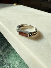 Load image into Gallery viewer, Sterling Silver Crushed Faux Coral Ring Size 8
