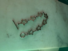 Load image into Gallery viewer, Vintage Star Link Sterling Silver Toggle Clasp Bracelet 7”
