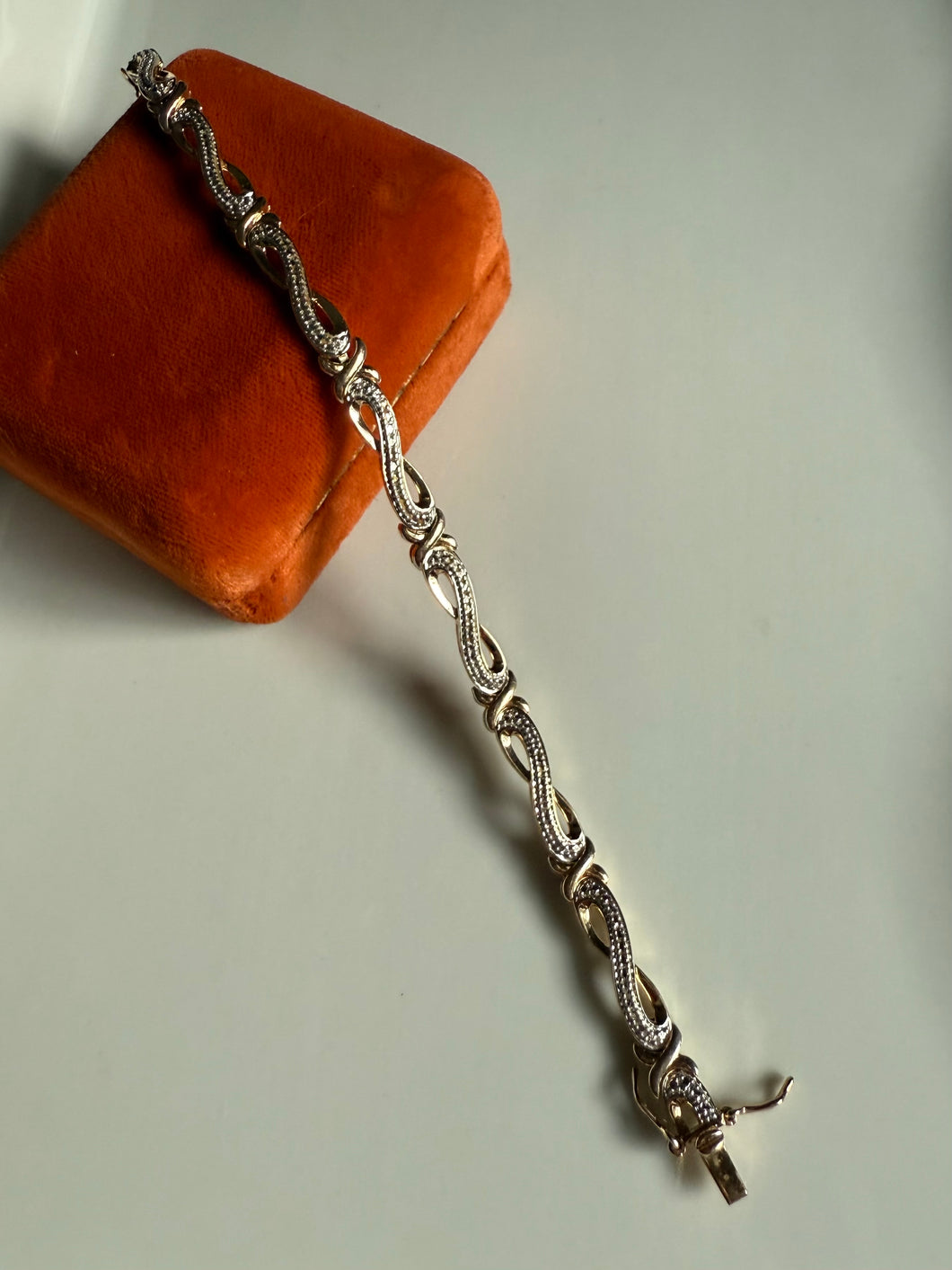 Gold Vermeil Two-Tone Sterling Bracelet 7”