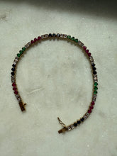 Load image into Gallery viewer, Ruby Emerald Blue Sapphire Diamond 10k Gold Bracelet 7”

