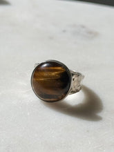 Load image into Gallery viewer, Tigers Eye Sterling Silver Ring Size 8
