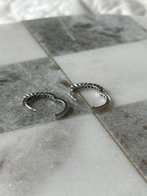 Load image into Gallery viewer, Diamond 14k White Gold Hoop Earrings
