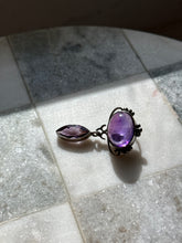 Load image into Gallery viewer, Amethyst Cabochon Sterling Silver Drop Pendant
