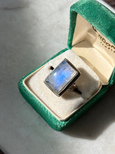 Load image into Gallery viewer, Moonstone Sterling Silver Square Ring Size 7.25

