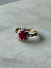 Load image into Gallery viewer, Designer Iliana 18k Gold Diamond &amp; Ruby Ring Size 8
