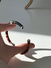 Load image into Gallery viewer, Italian Enamel Sterling Silver Hinged Bangle
