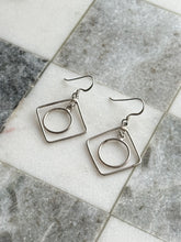 Load image into Gallery viewer, Dangle Sterling Square Earrings

