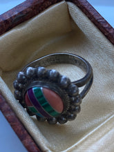Load image into Gallery viewer, Multistone Inlay Sterling Silver Ring
