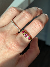 Load image into Gallery viewer, Antique 18k Yellow Gold Ruby &amp; Diamond Ring Size 9.25

