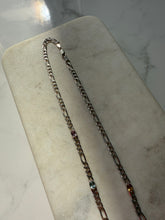 Load image into Gallery viewer, Multistone Sterling Silver Figaro Necklace 24”
