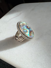 Load image into Gallery viewer, Abalone Shell Sterling Silver Ring Size 7
