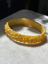Load image into Gallery viewer, Vintage 1940s Carved Celluloid Floral Bangle Bracelet
