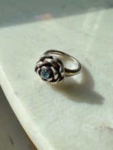 Load image into Gallery viewer, Blue Flower Sterling Silver Ring Size 7.25
