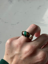 Load image into Gallery viewer, Vintage Tigers Eye &amp; Malachite Sterling Silver Ring Size 8.25
