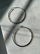 Load image into Gallery viewer, Vintage Italian Sterling Silver Hoops 1.85”
