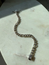 Load image into Gallery viewer, Sterling Silver Iced CZ Figaro Link Bracelet 8”
