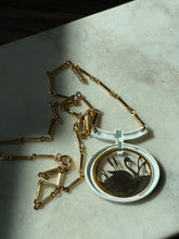 Load image into Gallery viewer, Vintage Swan White Enamel Costume Necklace 23”
