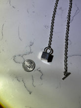 Load image into Gallery viewer, Vintage Cable Link Solid Block Square Toggle Clasp Sterling Silver Chain 16”

