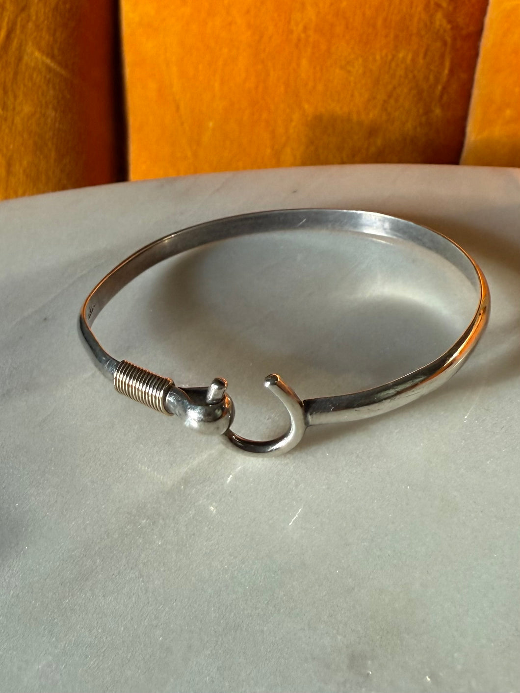 Sterling Silver & 14k Gold Hook Bracelet