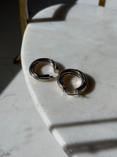 Load image into Gallery viewer, Ribbed Tubular Sterling Silver Hoops
