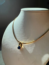 Load image into Gallery viewer, Blue Gemstone Gold Vermeil Necklace 18”
